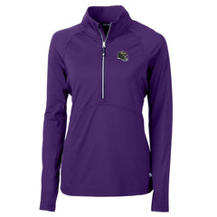 Baltimore Ravens Cutter & Buck Women's Helmet Logo Adapt Eco Knit Stretch Recycled Half-Zip Pullover Top - Purple - NFL