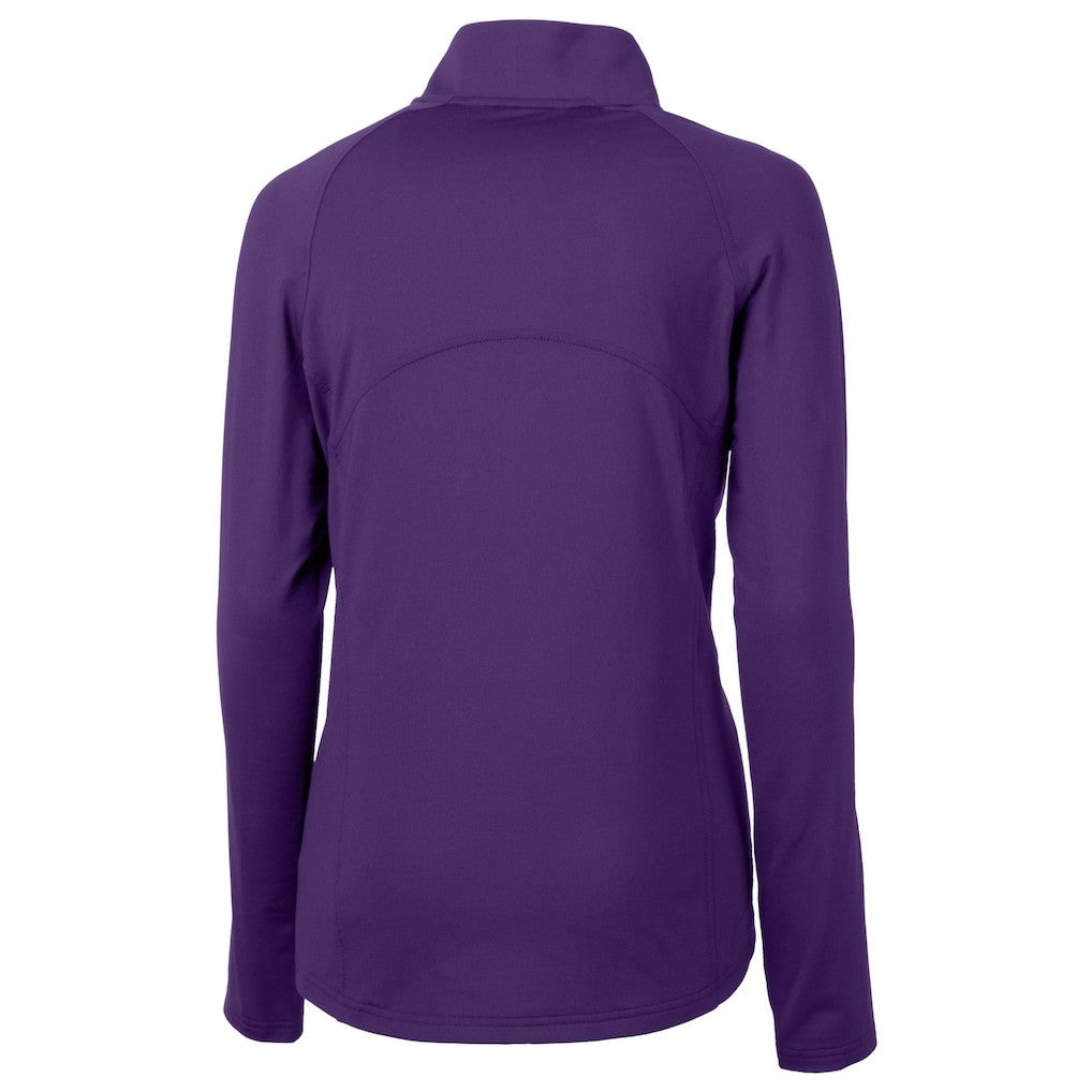 Baltimore Ravens Cutter & Buck Women's Helmet Logo Adapt Eco Knit Stretch Recycled Half-Zip Pullover Top - Purple - NFL