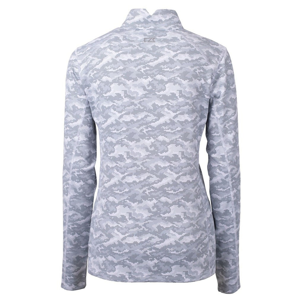 New Orleans Saints Cutter & Buck Women's Helmet Logo Traverse Camo Print Stretch Quarter-Zip Pullover Top - Charcoal - NFL