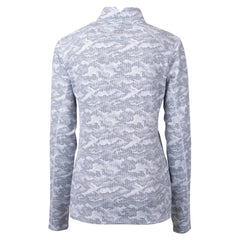 New Orleans Saints Cutter & Buck Women's Helmet Logo Traverse Camo Print Stretch Quarter-Zip Pullover Top - Charcoal - NFL
