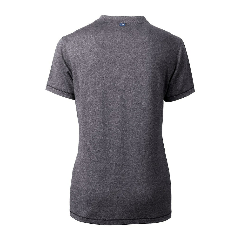 Jacksonville Jaguars Cutter & Buck Women's Helmet Logo DryTec Forge Stretch V-Neck Blade Top - Heather Charcoal - NFL