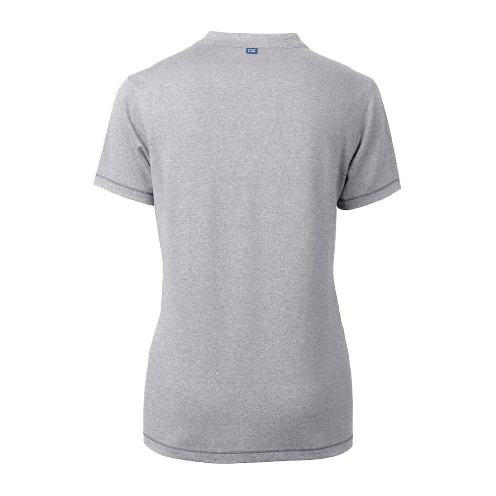 Jacksonville Jaguars Cutter & Buck Women's Helmet Logo DryTec Forge Stretch V-Neck Blade Top - Heather Gray - NFL