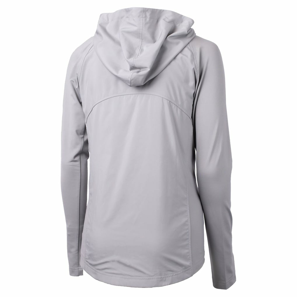 Minnesota Vikings Cutter & Buck Women's Helmet Logo Adapt Eco Knit Hybrid Recycled Full-Zip Hoodie - Heather Gray - NFL