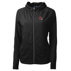 Kansas City Chiefs Cutter & Buck Women's Helmet Logo Adapt Eco Knit Hybrid Recycled Full-Zip Hoodie - Black - NFL