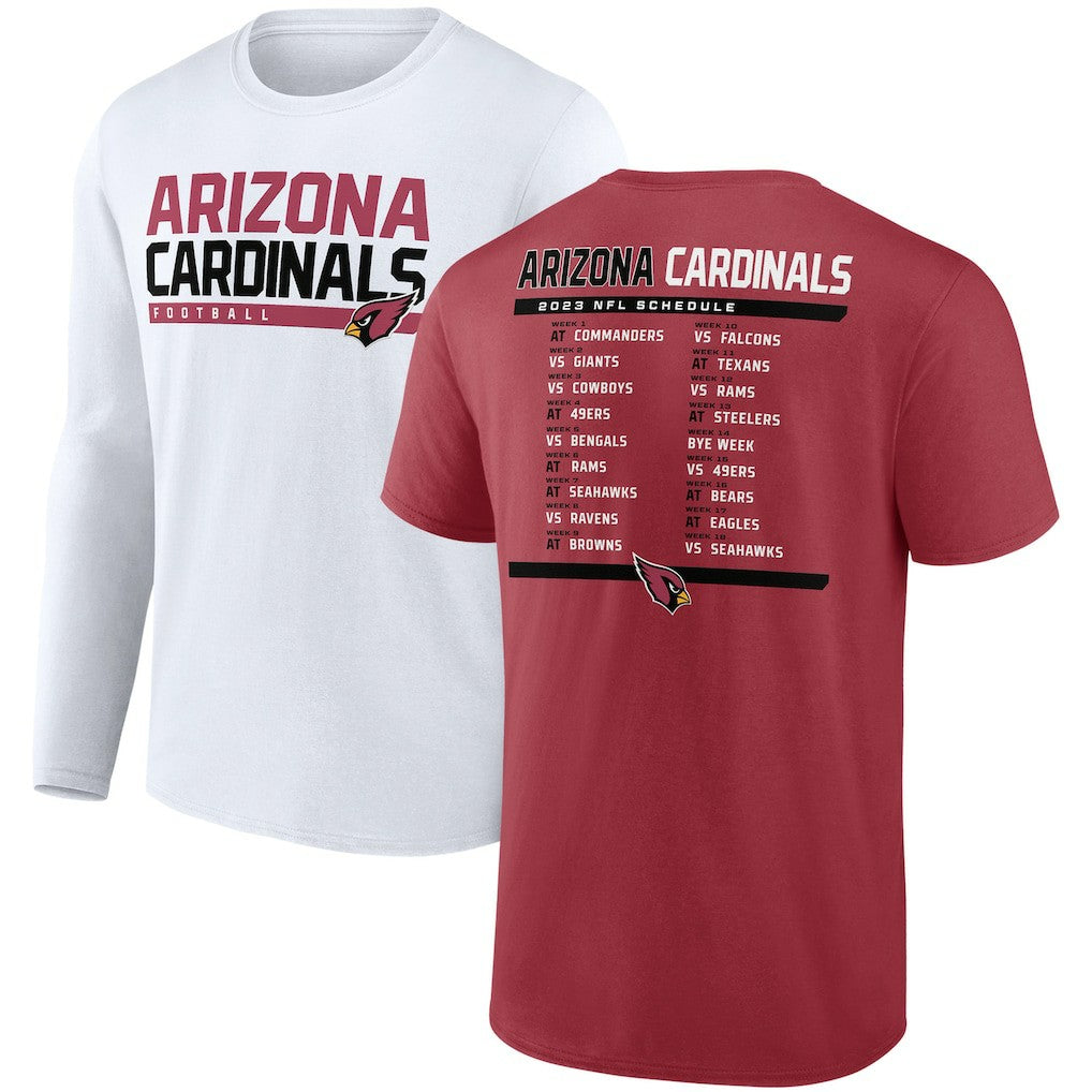 Arizona Cardinals Two-Pack 2023 Schedule T-Shirt Combo Set - Cardinal/White - Fanatics