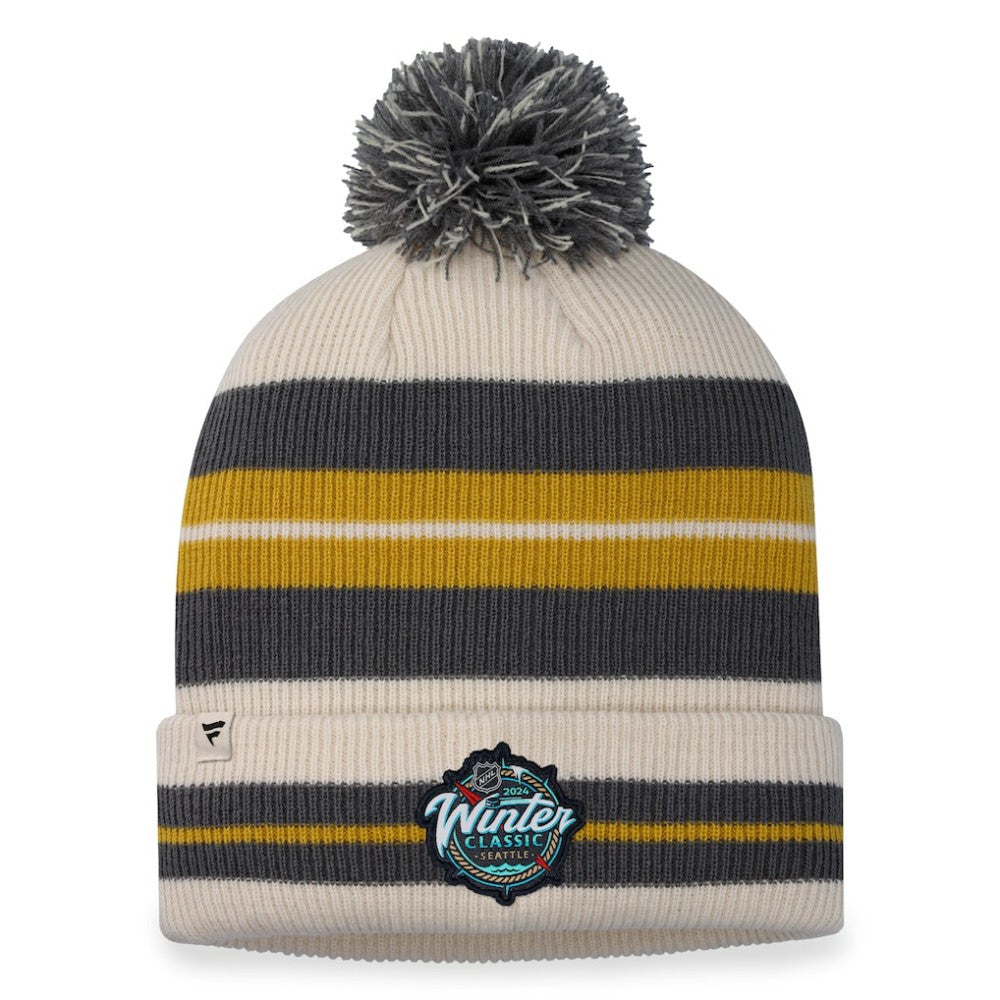 Vegas Golden Knights Fanatics 2024 NHL Winter Classic Cuffed Knit Hat with Pom - Charcoal/Cream | Fanatics sale