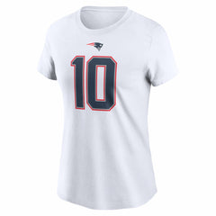 Drake Maye New England Patriots Women's Player Name & Number T-Shirt - White - Nike
