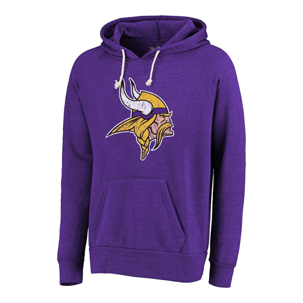 Justin Jefferson Minnesota Vikings Majestic Threads Name & Number Tri-Blend Pullover Hoodie - Purple - NFL