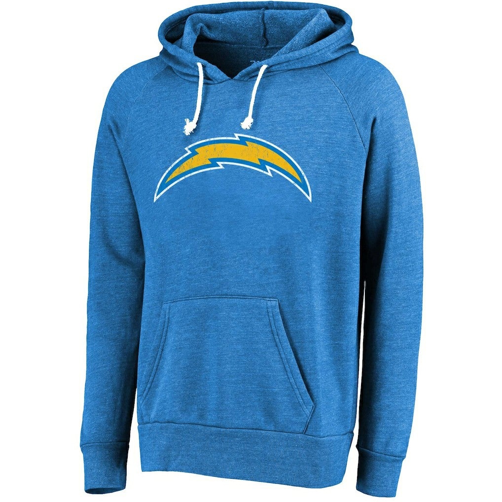 Justin Herbert Los Angeles Chargers Majestic Threads Name & Number Tri-Blend Pullover Hoodie - Powder Blue - NFL