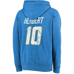 Justin Herbert Los Angeles Chargers Majestic Threads Name & Number Tri-Blend Pullover Hoodie - Powder Blue - NFL