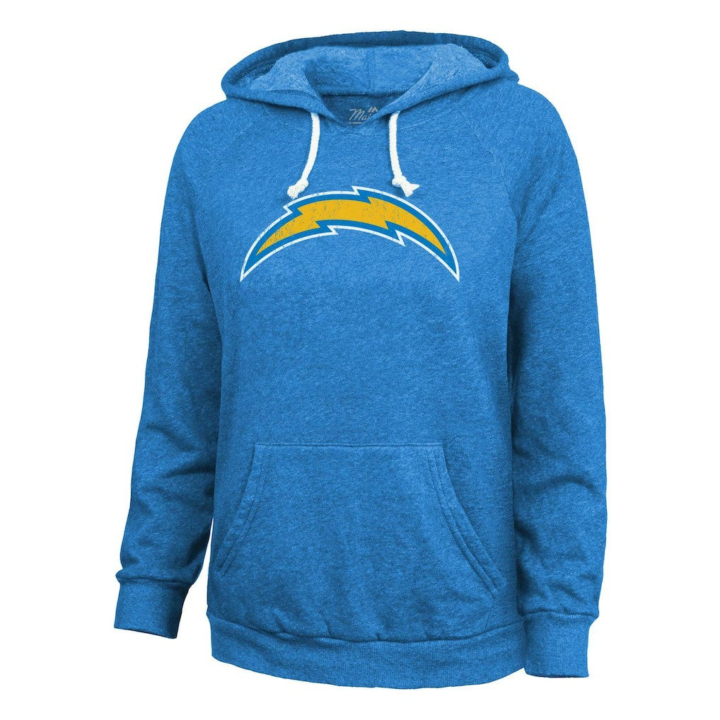 Justin Herbert Los Angeles Chargers Majestic Threads Women's Name & Number Tri-Blend Pullover Hoodie - Powder Blue - NFL