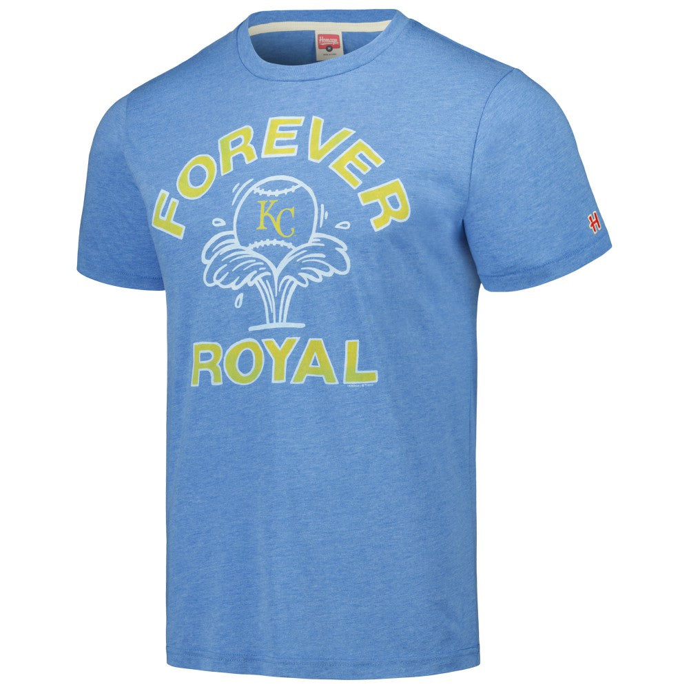 Kansas City Royals Homage Doodle Collection Forever Royal Tri-Blend T-Shirt Discount