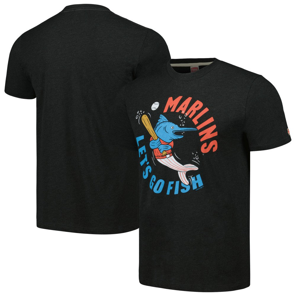 Miami Marlins Homage Doodle Collection Let's Go Fish Tri-Blend T-Shirt Online