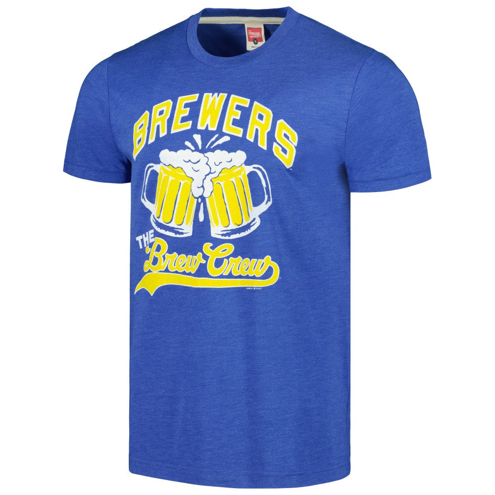 Milwaukee Brewers Homage Doodle Collection The Brew Crew Tri-Blend T-Shirt Outlet