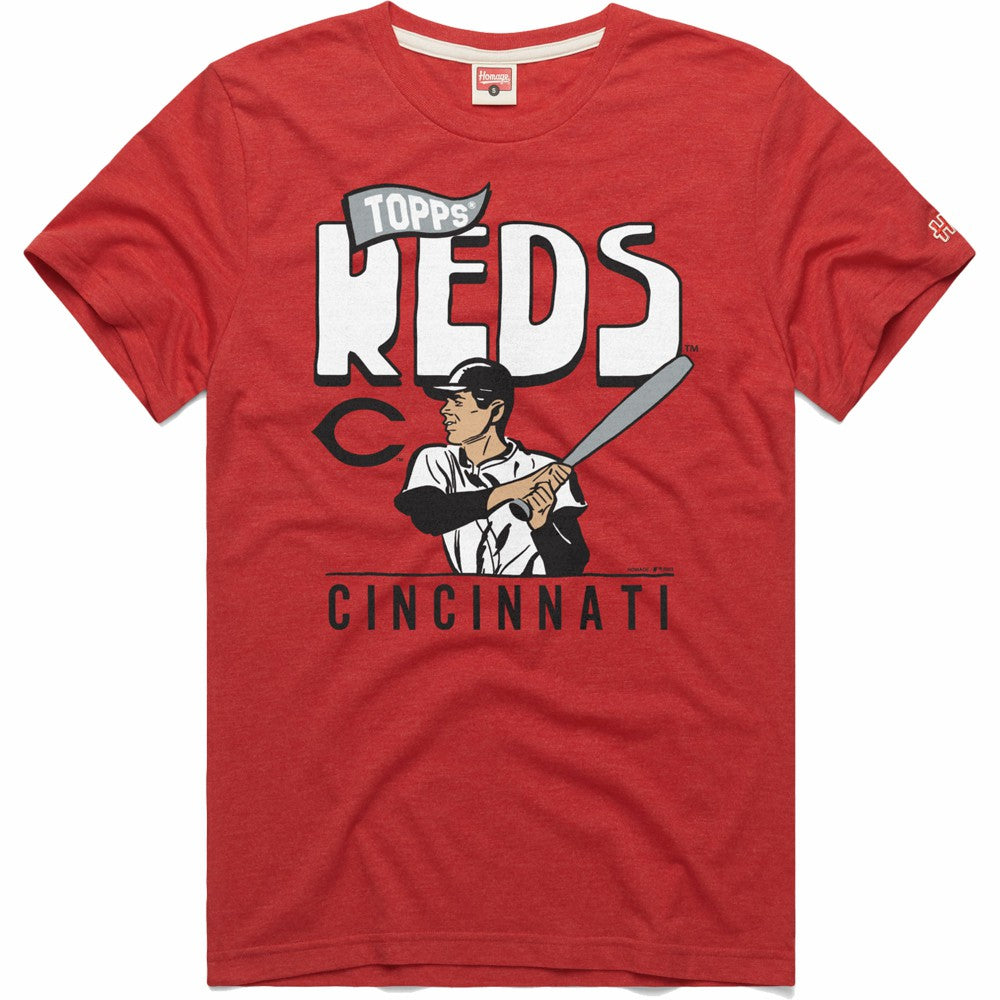 Cincinnati Reds Homage x Topps Tri-Blend T-Shirt Outlet