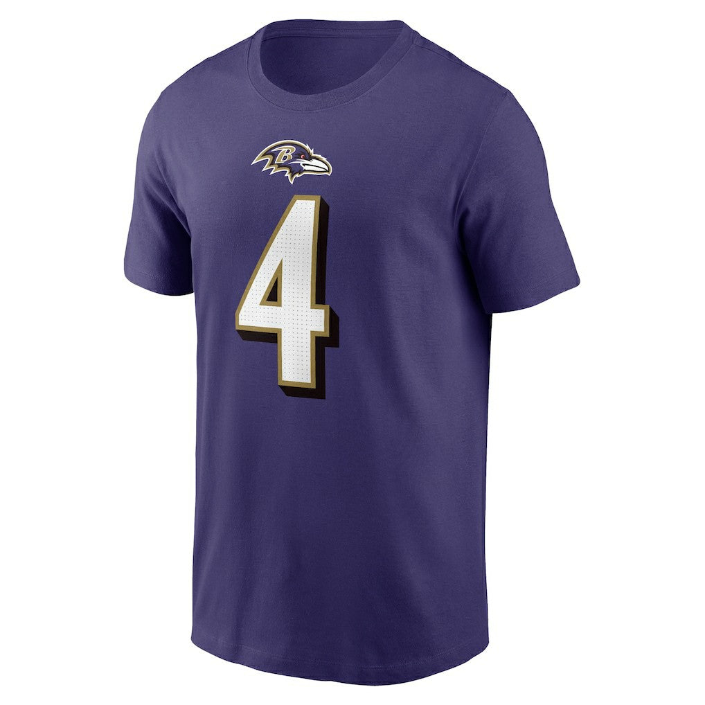 Zay Flowers Baltimore Ravens Player Name & Number T-Shirt - Purple - Nike
