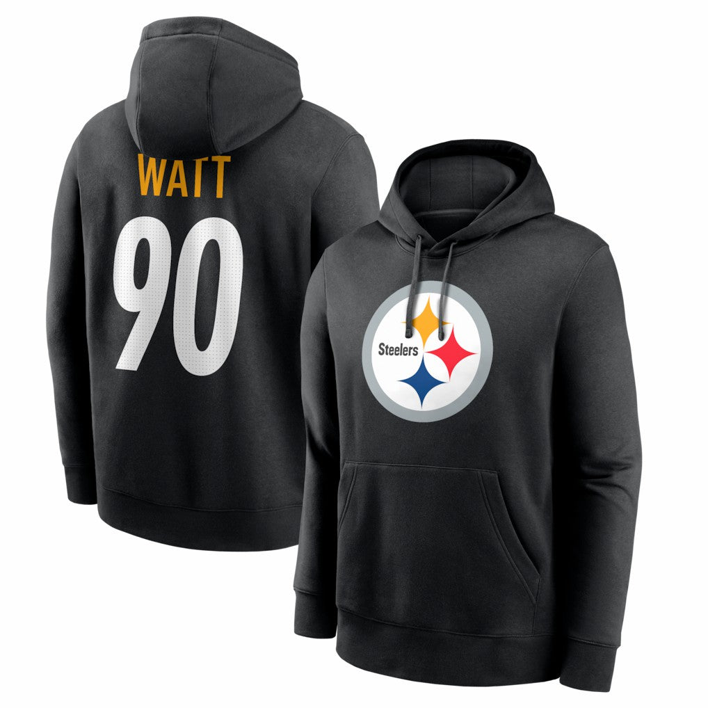 T.J. Watt Pittsburgh Steelers Name & Number Fleece Hoodie - Black - Nike