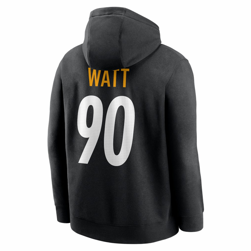 T.J. Watt Pittsburgh Steelers Name & Number Fleece Hoodie - Black - Nike