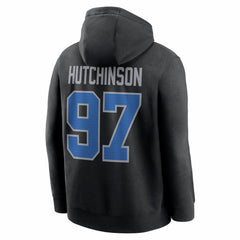 Aidan Hutchinson Detroit Lions Name & Number Fleece Hoodie - Black - Nike