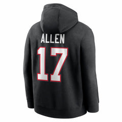 Josh Allen Buffalo Bills Name & Number Fleece Hoodie - Black - Nike