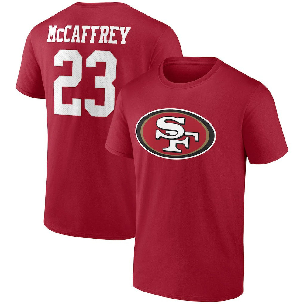 Christian McCaffrey San Francisco 49ers Player Icon Name & Number T-Shirt - Scarlet - Fanatics