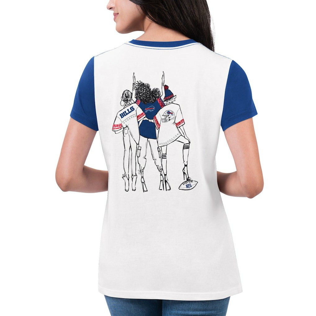 Buffalo Bills G-III 4Her by Carl Banks Women's Fashion Illustration T-Shirt - White/Royal - NFL