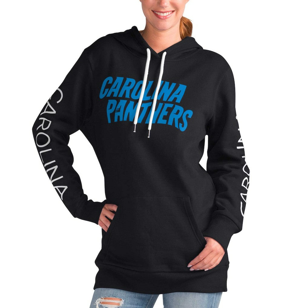 Carolina Panthers G-III 4Her by Carl Banks Women's Extra Inning Pullover Hoodie - Black - NFL