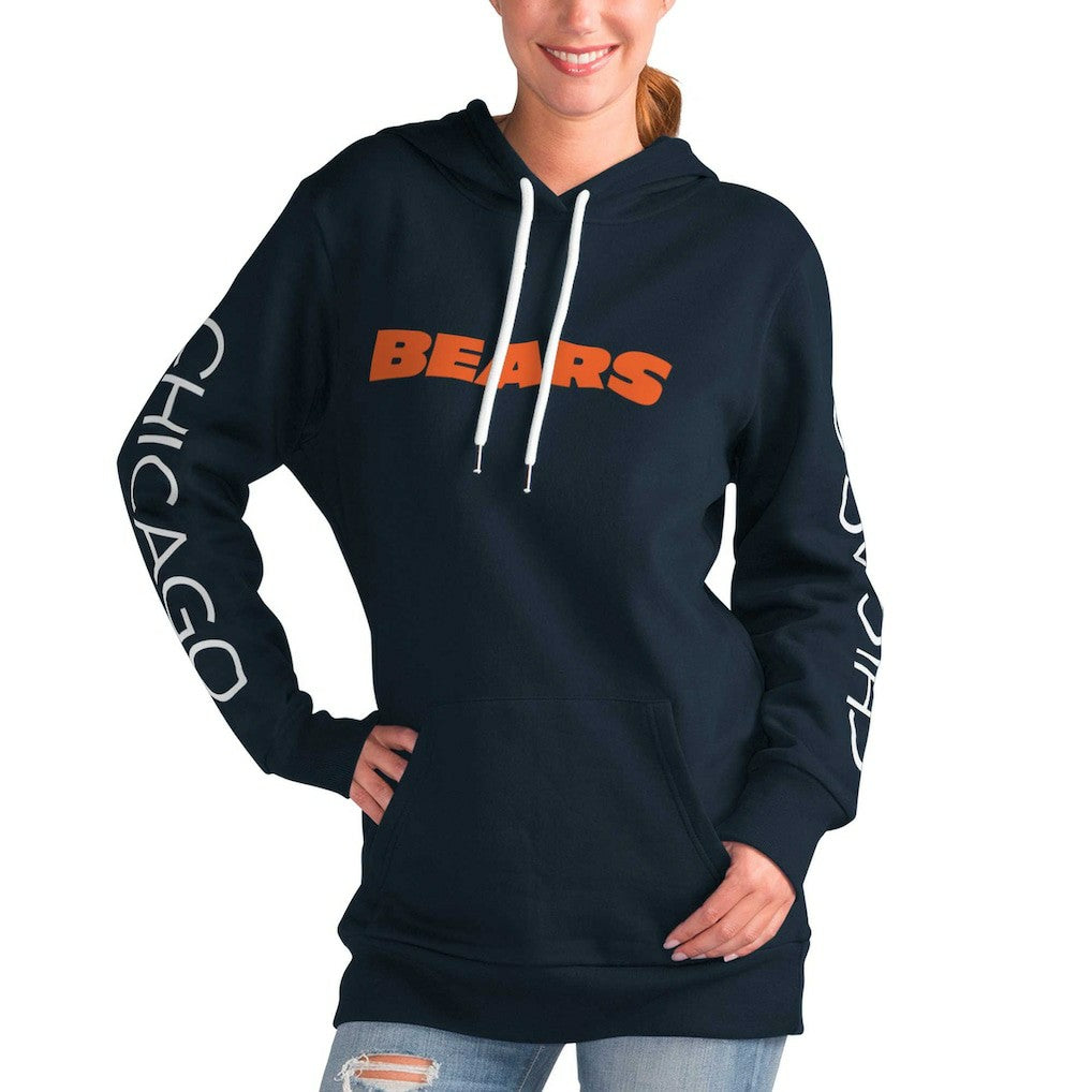 Chicago Bears G-III 4Her by Carl Banks Women's Extra Inning Pullover Hoodie - Navy - NFL