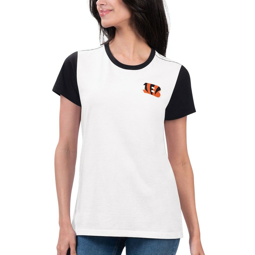 Cincinnati Bengals G-III 4Her by Carl Banks Women's Fashion Illustration T-Shirt - White/Black - NFL