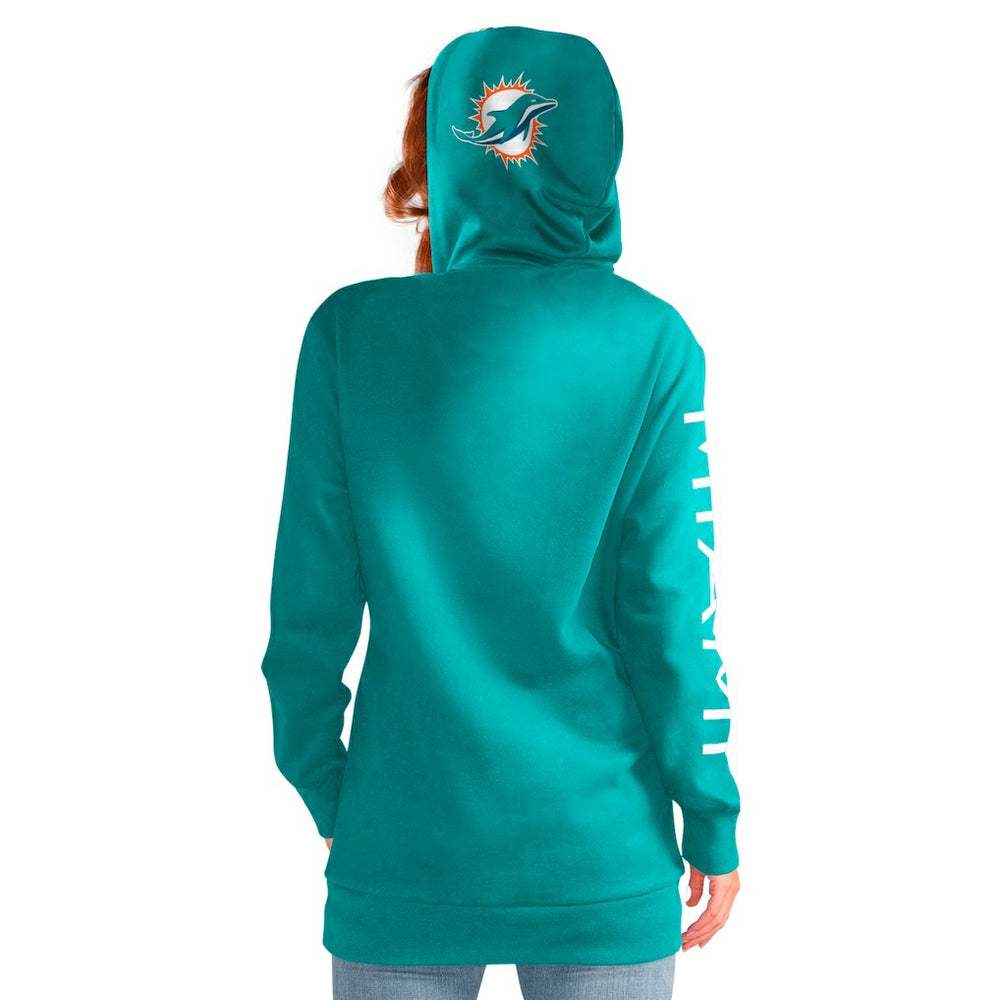 Miami Dolphins G-III 4Her by Carl Banks Women's Extra Inning Pullover Hoodie - Aqua - NFL