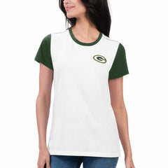 Green Bay Packers G-III 4Her by Carl Banks Women's Fashion Illustration T-Shirt - White/Green - NFL