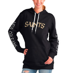 New Orleans Saints G-III 4Her by Carl Banks Women's Extra Inning Pullover Hoodie - Black - NFL