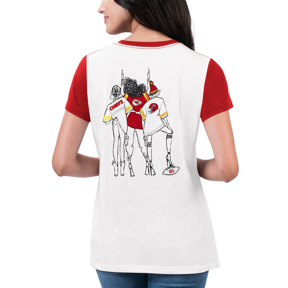 Kansas City Chiefs G-III 4Her by Carl Banks Women's Fashion Illustration T-Shirt - White/Red - NFL