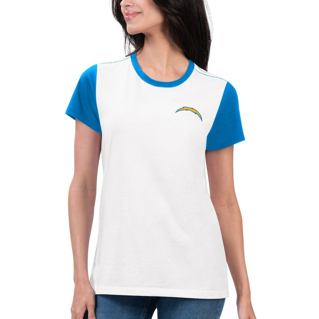 Los Angeles Chargers G-III 4Her by Carl Banks Women's Fashion Illustration T-Shirt - White/Powder Blue - NFL