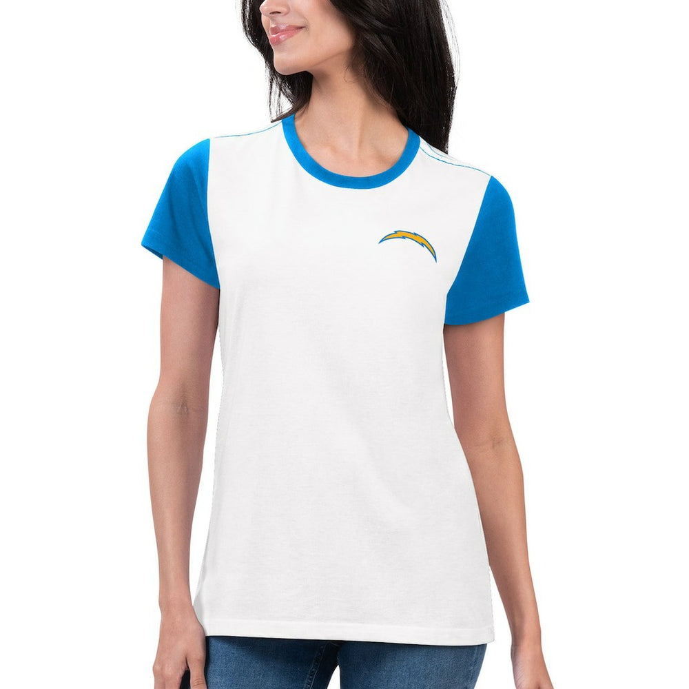 Los Angeles Chargers G-III 4Her by Carl Banks Women's Fashion Illustration T-Shirt - White/Powder Blue - NFL