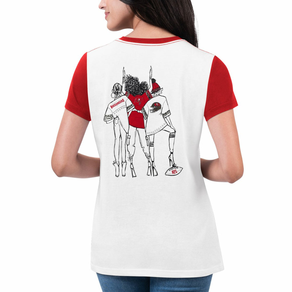 Tampa Bay Buccaneers G-III 4Her by Carl Banks Women's Fashion Illustration T-Shirt - White/Red - NFL