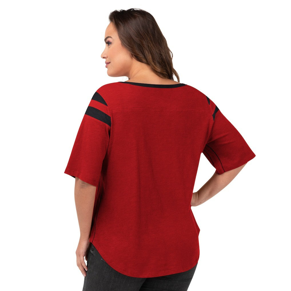 Atlanta Falcons G-III 4Her by Carl Banks Women's Plus Size Linebacker T-Shirt - Red - NFL