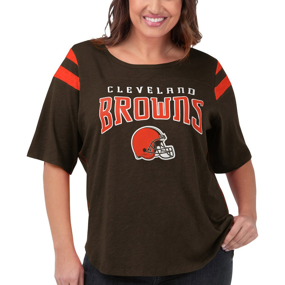 Cleveland Browns G-III 4Her by Carl Banks Women's Plus Size Linebacker T-Shirt - Brown - NFL