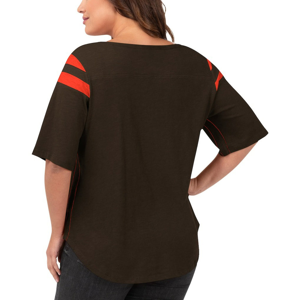 Cleveland Browns G-III 4Her by Carl Banks Women's Plus Size Linebacker T-Shirt - Brown - NFL