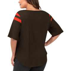 Cleveland Browns G-III 4Her by Carl Banks Women's Plus Size Linebacker T-Shirt - Brown - NFL