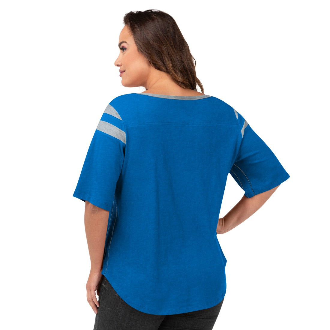 Detroit Lions G-III 4Her by Carl Banks Women's Plus Size Linebacker T-Shirt - Royal - NFL