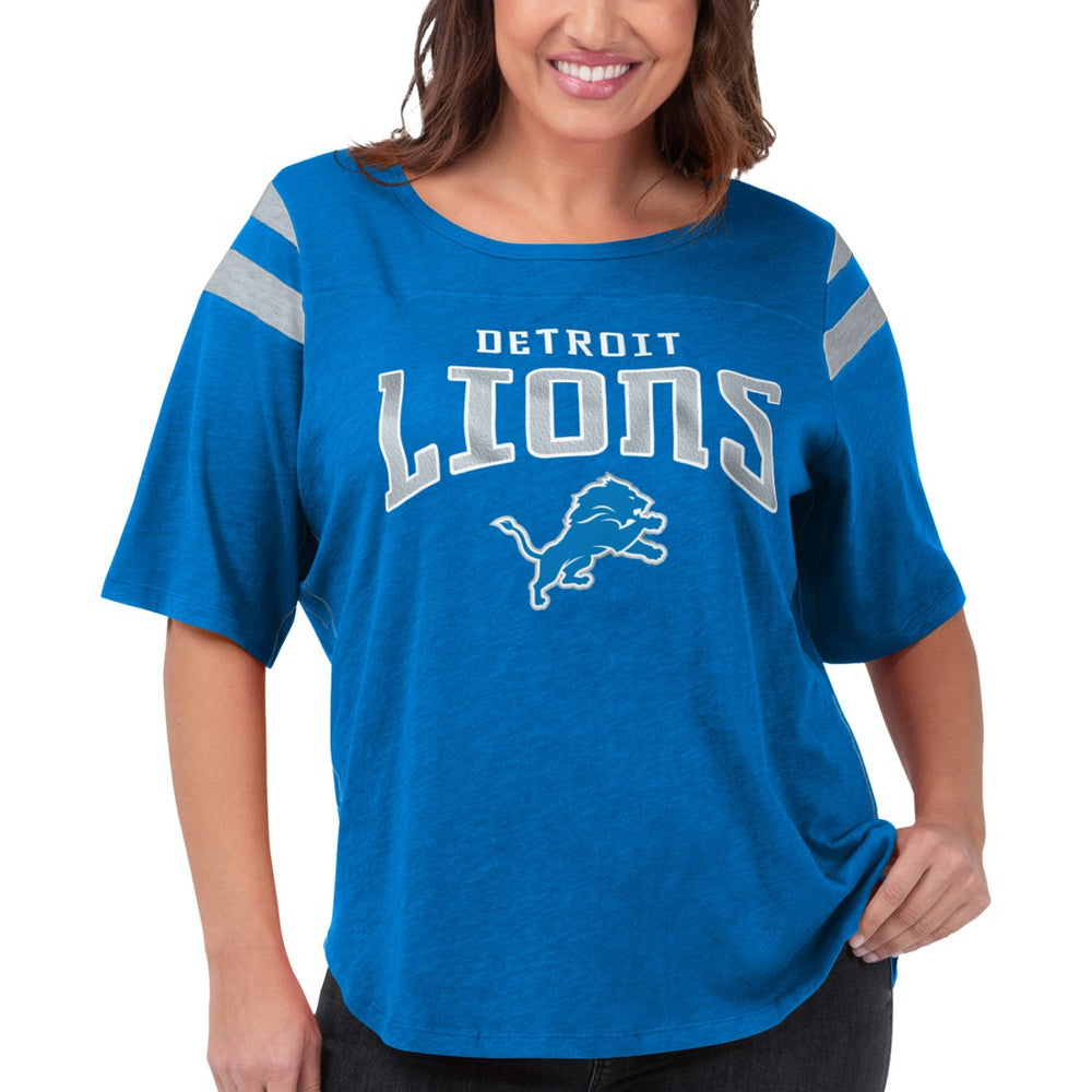 Detroit Lions G-III 4Her by Carl Banks Women's Plus Size Linebacker T-Shirt - Royal - NFL