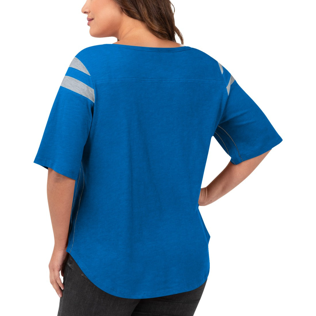 Detroit Lions G-III 4Her by Carl Banks Women's Plus Size Linebacker T-Shirt - Royal - NFL
