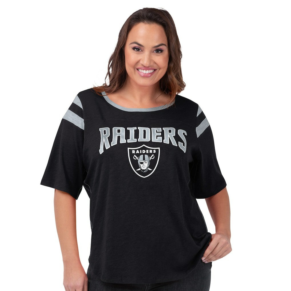 Las Vegas Raiders G-III 4Her by Carl Banks Women's Plus Size Linebacker T-Shirt - Black - NFL