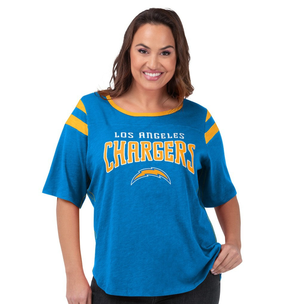 Los Angeles Chargers G-III 4Her by Carl Banks Women's Plus Size Linebacker T-Shirt - Light Blue - NFL