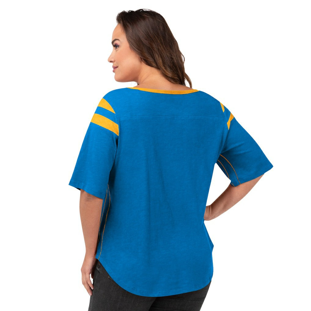 Los Angeles Chargers G-III 4Her by Carl Banks Women's Plus Size Linebacker T-Shirt - Light Blue - NFL