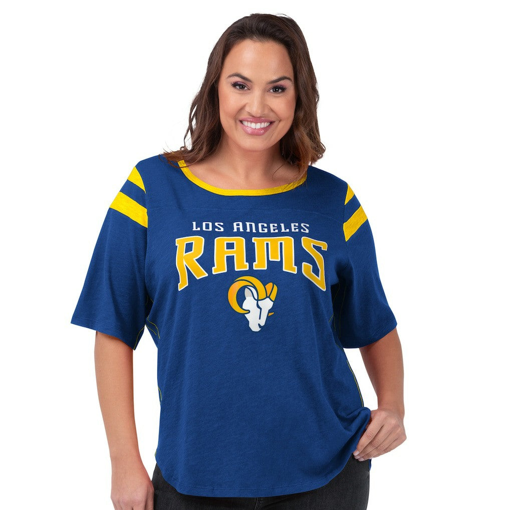 Los Angeles Rams G-III 4Her by Carl Banks Women's Plus Size Linebacker T-Shirt - Royal - NFL