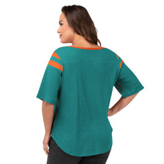 Miami Dolphins G-III 4Her by Carl Banks Women's Plus Size Linebacker T-Shirt - Aqua - NFL