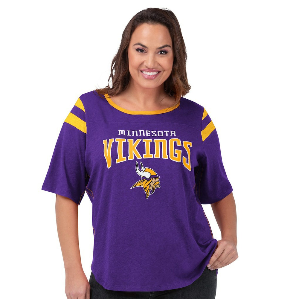 Minnesota Vikings G-III 4Her by Carl Banks Women's Plus Size Linebacker T-Shirt - Purple - NFL