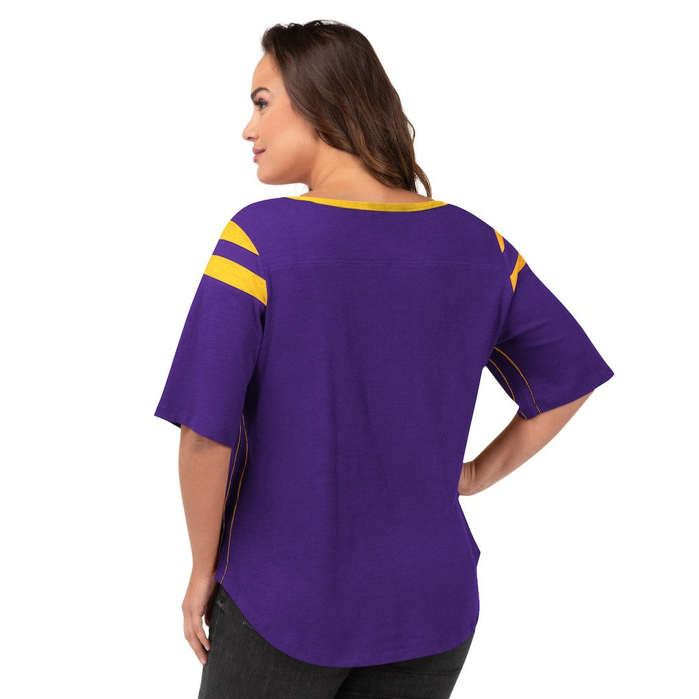 Minnesota Vikings G-III 4Her by Carl Banks Women's Plus Size Linebacker T-Shirt - Purple - NFL